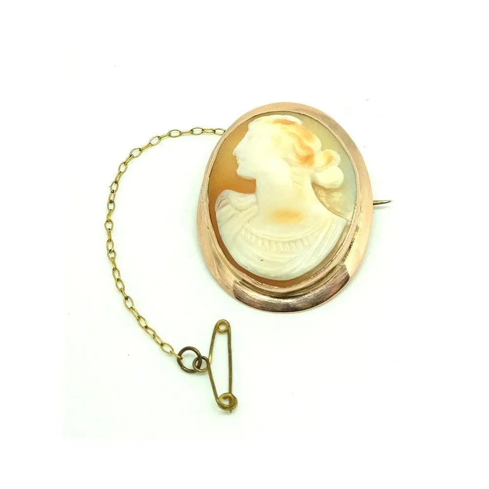 Antique Victorian 9ct Rose Gold Cameo Brooch