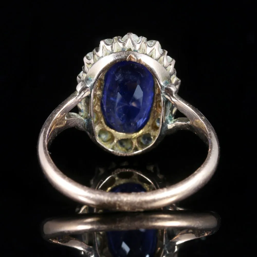 Antique Victorian Sapphire Ring 9Ct Gold Circa 1880