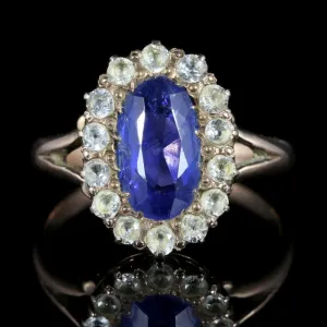 Antique Victorian Sapphire Ring 9Ct Gold Circa 1880