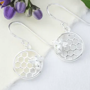 Bee and Honeycomb Earrings