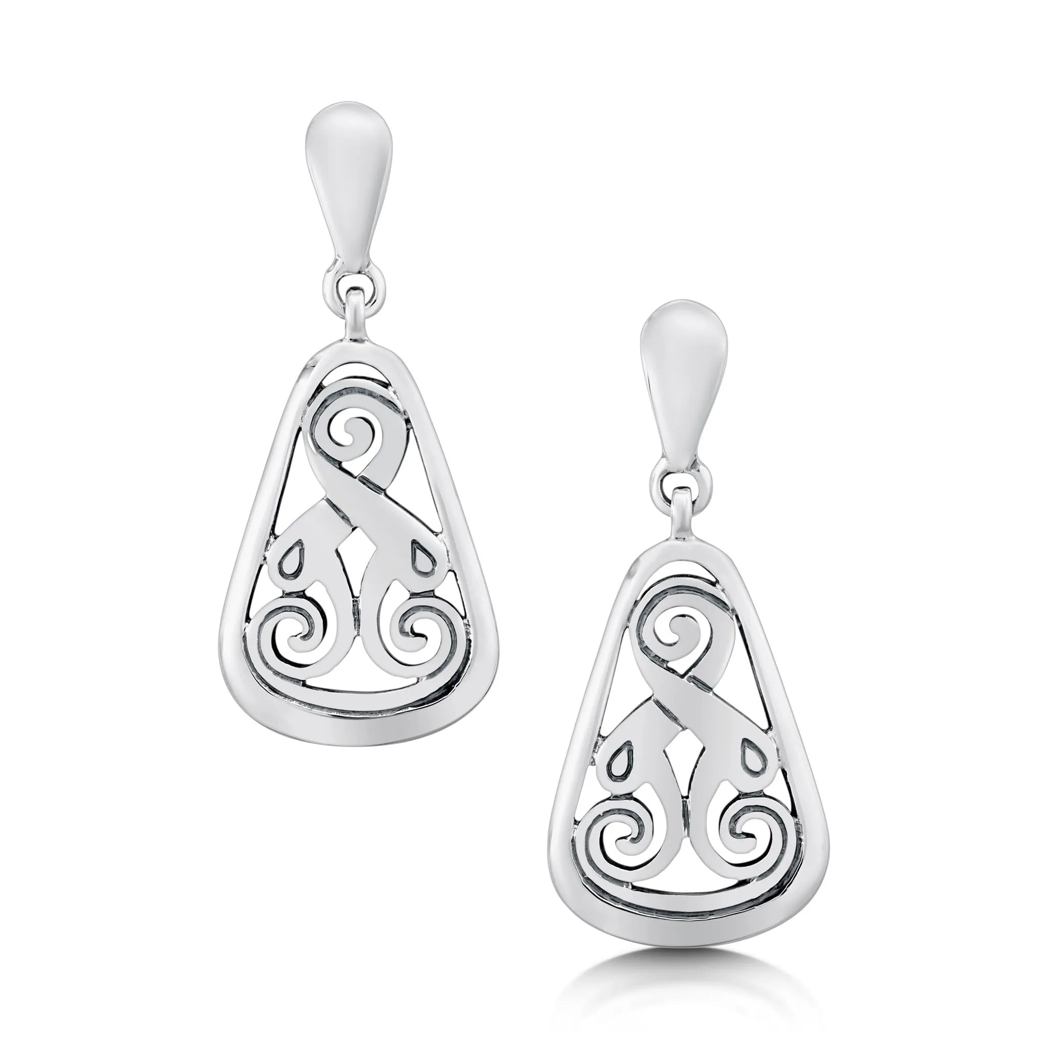 Birsay Disc Drop Earrings in Sterling Silver