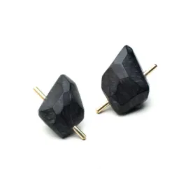 Black Gold Rock Earrings - L