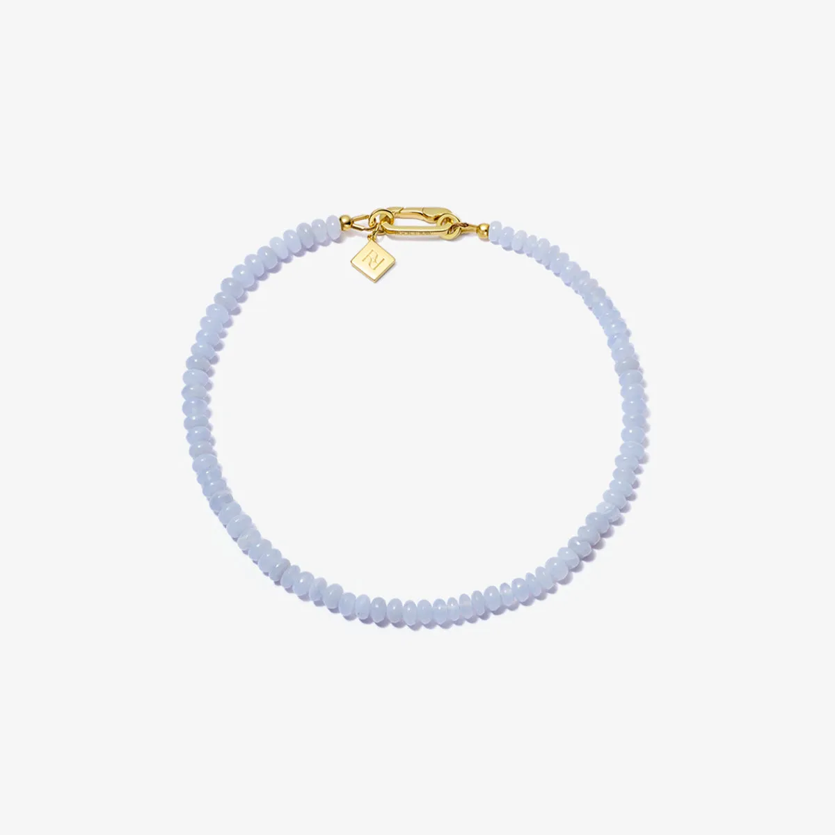 BLUE LACE AGATE CANDY BEADS ANKLET