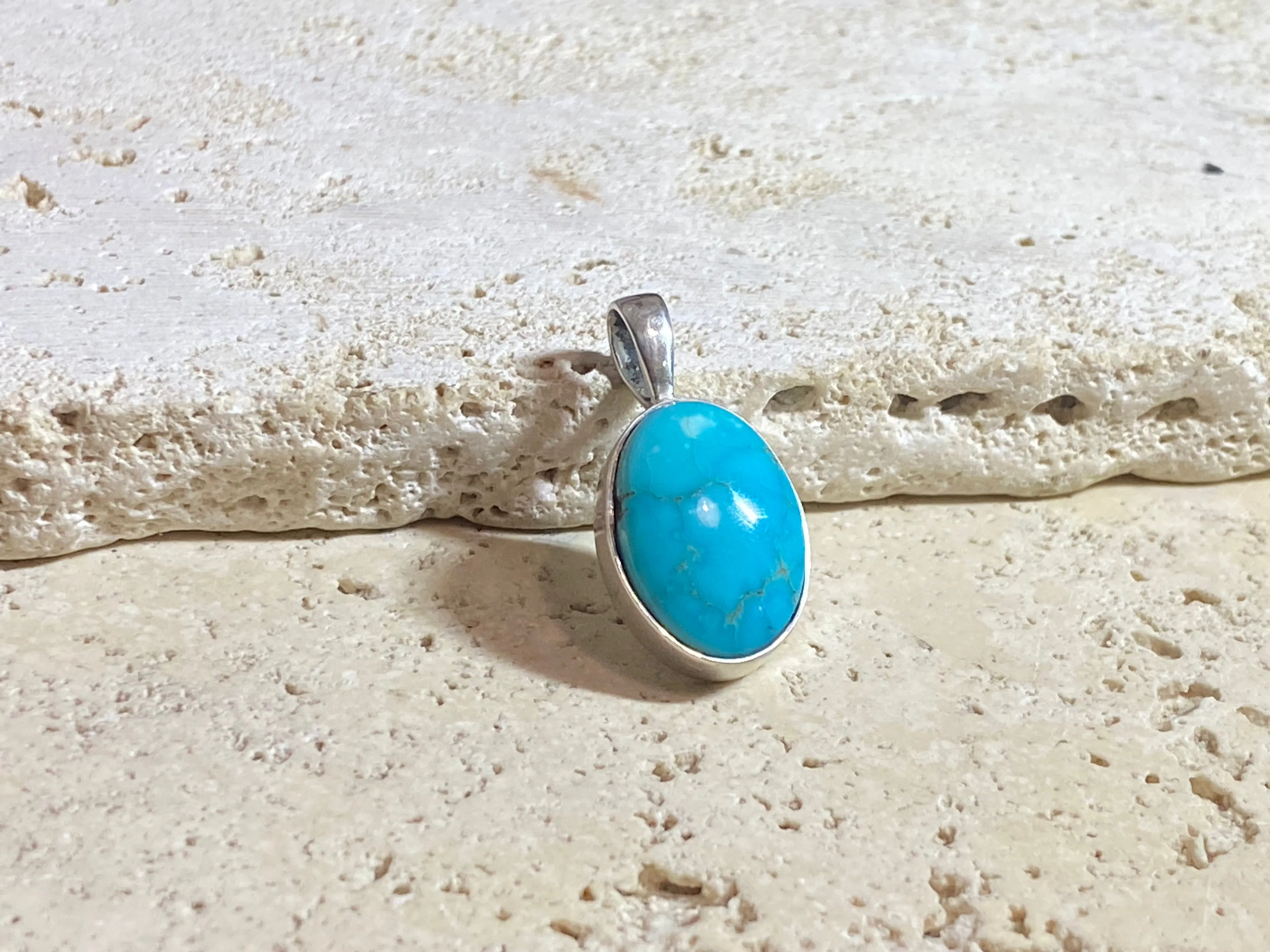 Blue Turquoise Silver Pendants