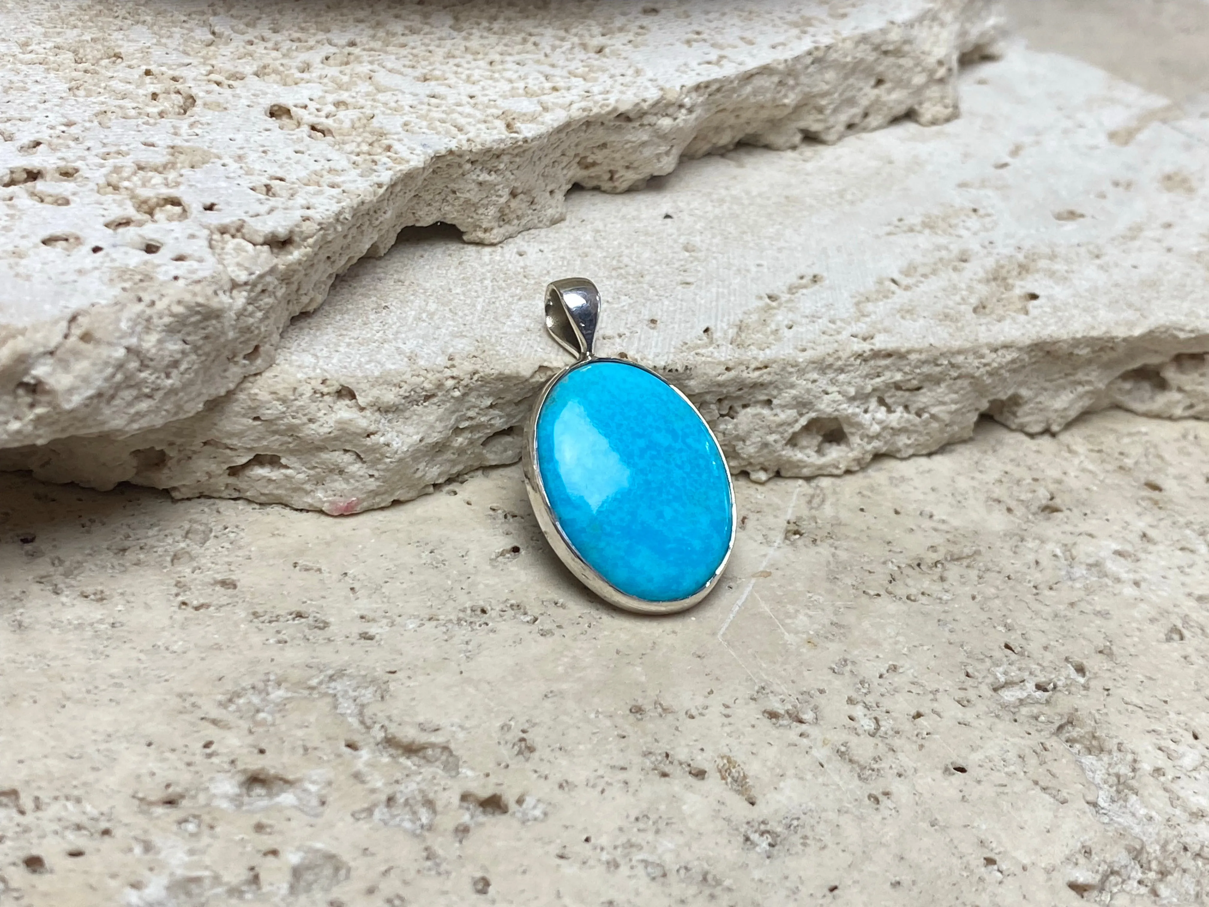 Blue Turquoise Silver Pendants