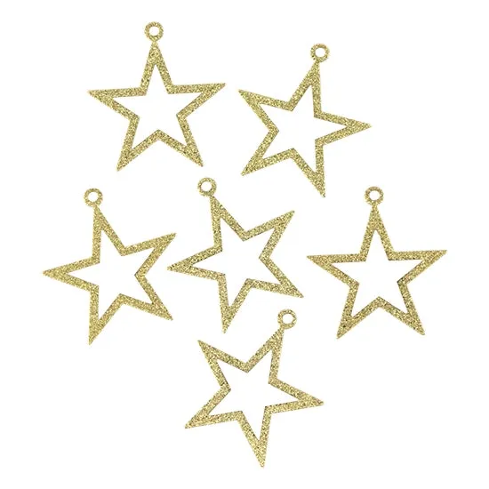 Brass Pendants - Star - 18k Gold Plated - Pkg/6