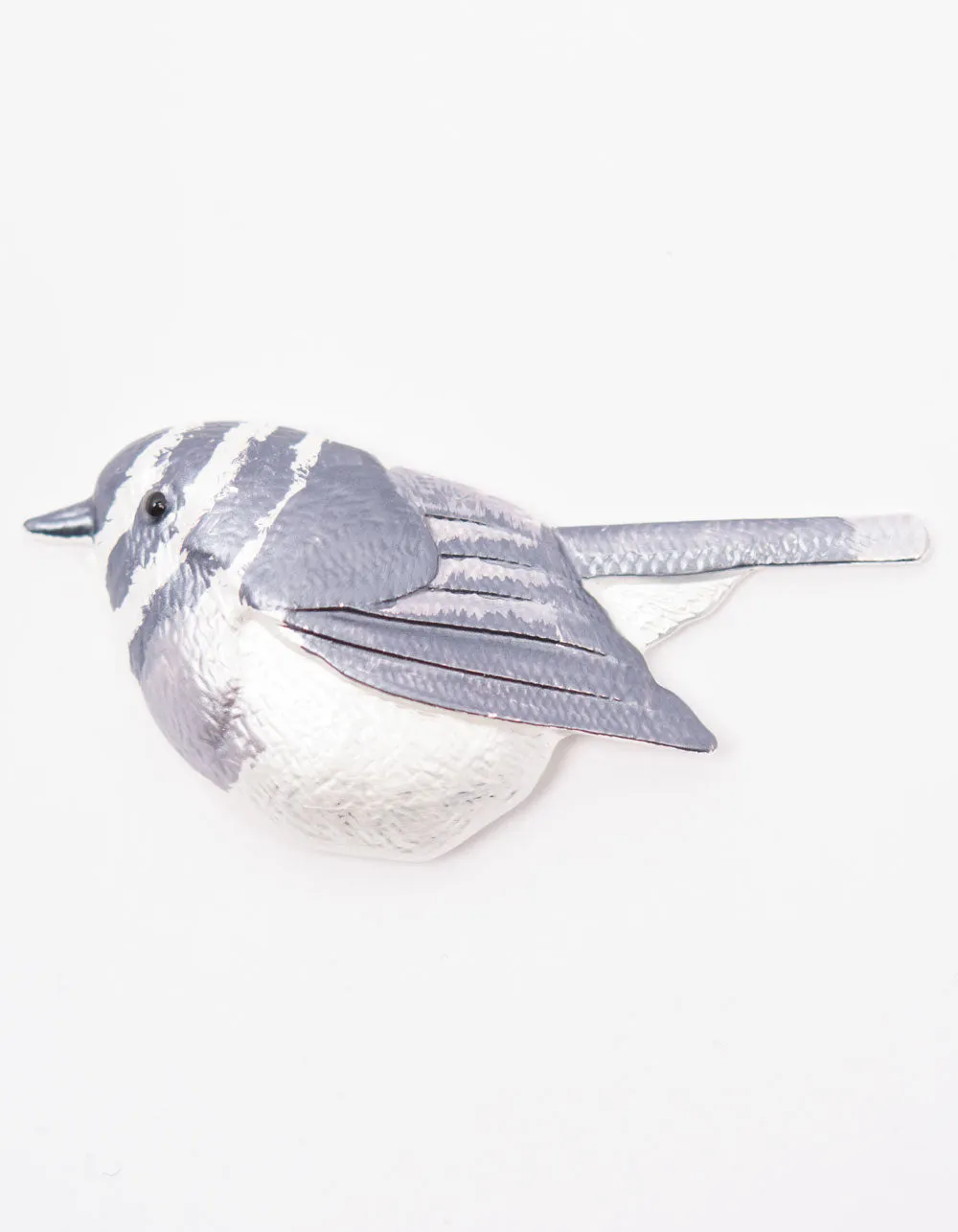 Brooch | Bird | Silver, Grey & White