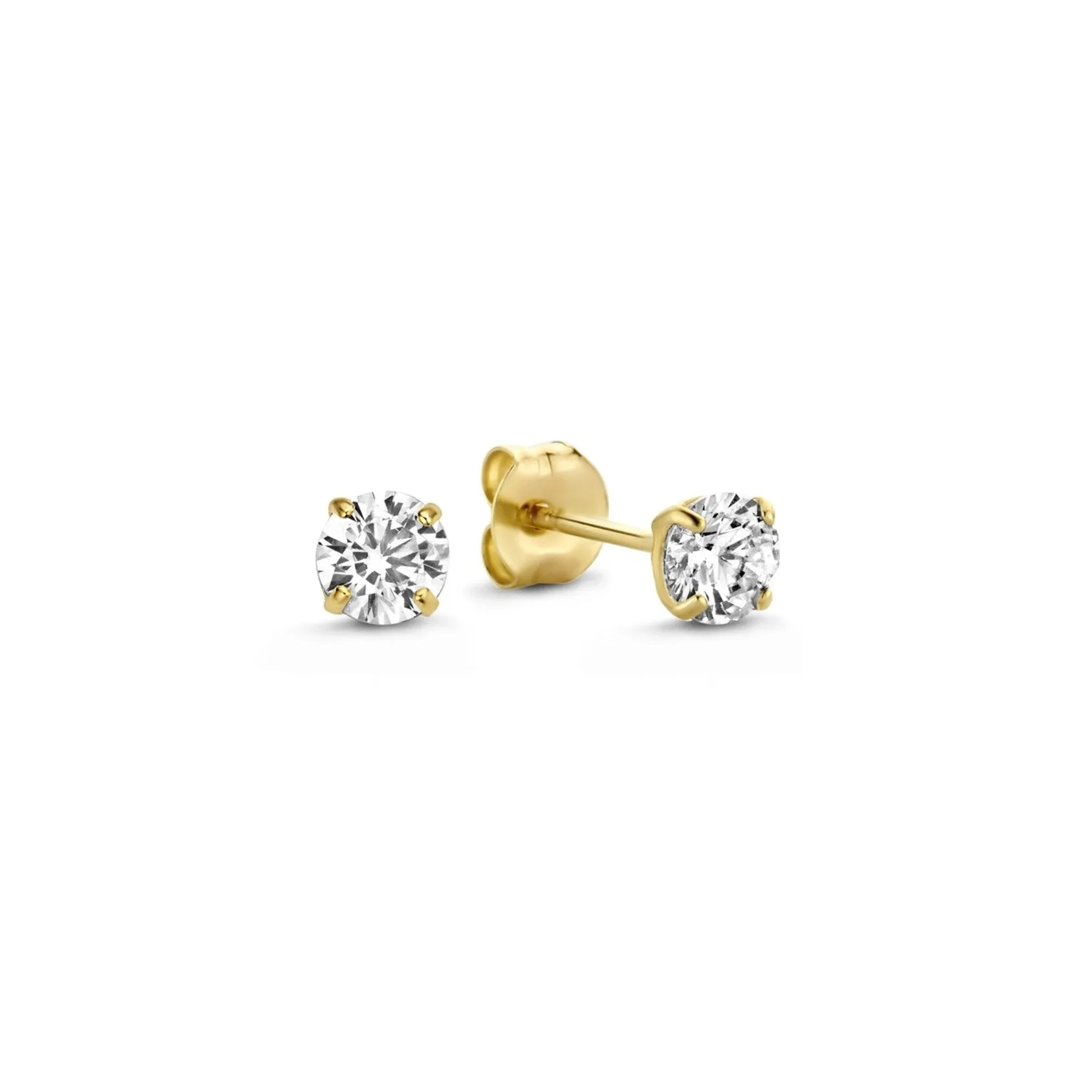 Cadeau d'Isabel 14 karat gold earring set with zirconia stones