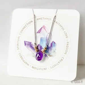 Carded Gemstone on 18in Silk Necklaces