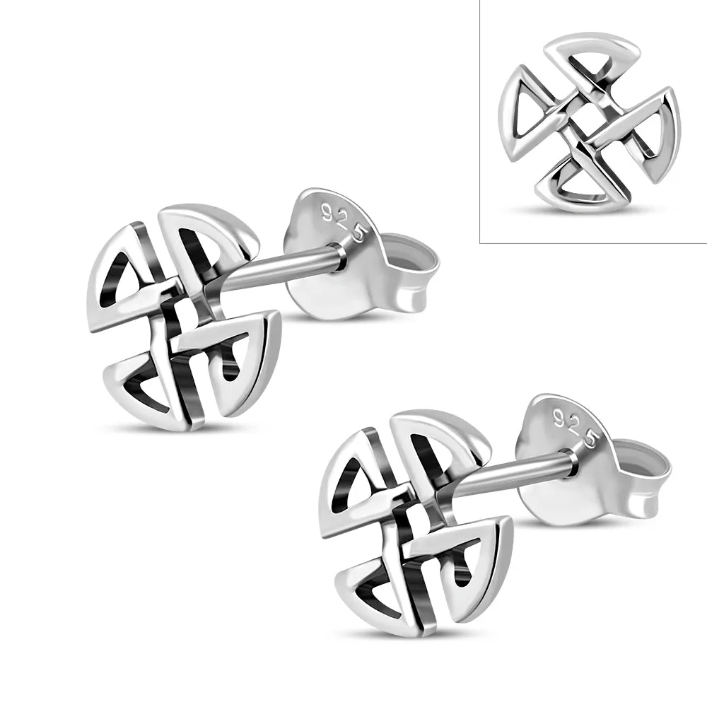 Celtic Knot Silver Stud Earrings