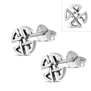 Celtic Knot Silver Stud Earrings