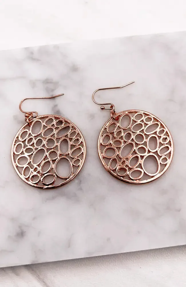 CIRCULAR GOLD BUBBLE EARRINGS