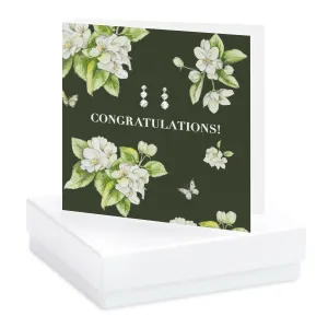 Congrats Boxed Card  Sterling Silver Stud Earrings - Perfect Gift for Any Occasion