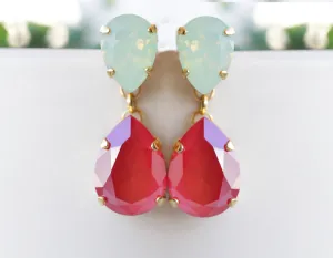 Coral Mint Earrings