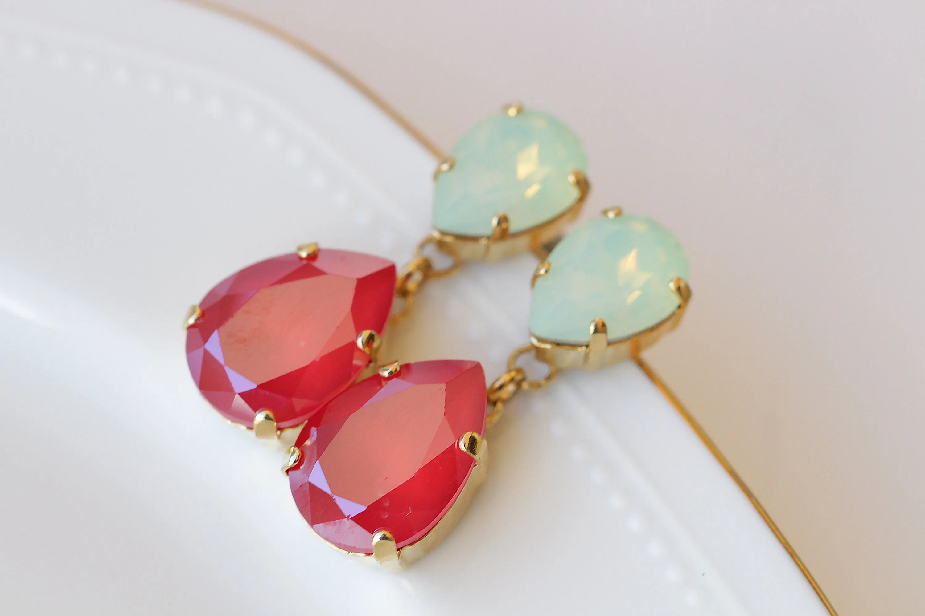 Coral Mint Earrings