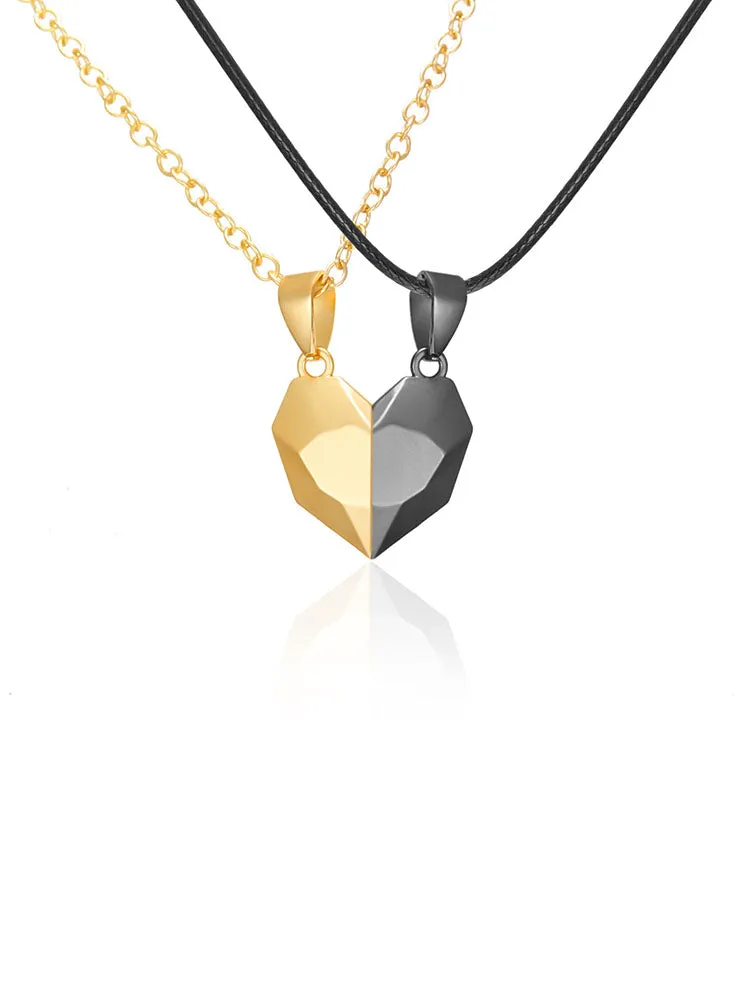 Couple Heart Pendant Chain Necklaces