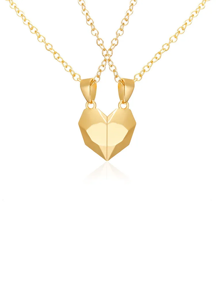 Couple Heart Pendant Chain Necklaces