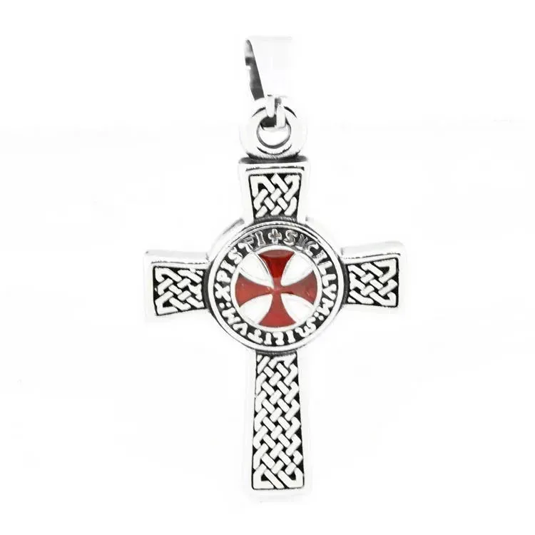 Cross Pendant Knights Templar Irish Knot Necklace