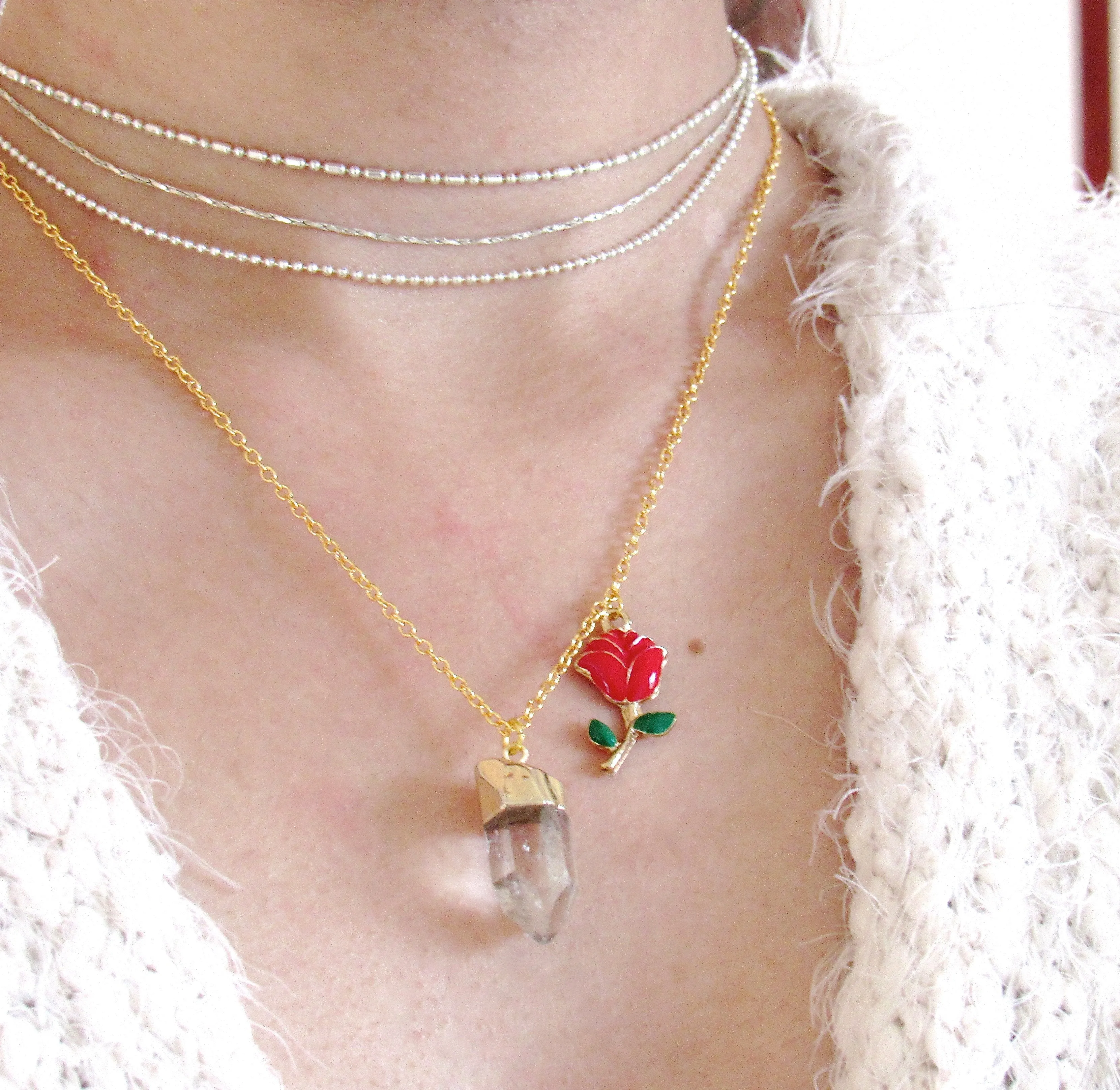 Crystallized Rose Necklaces