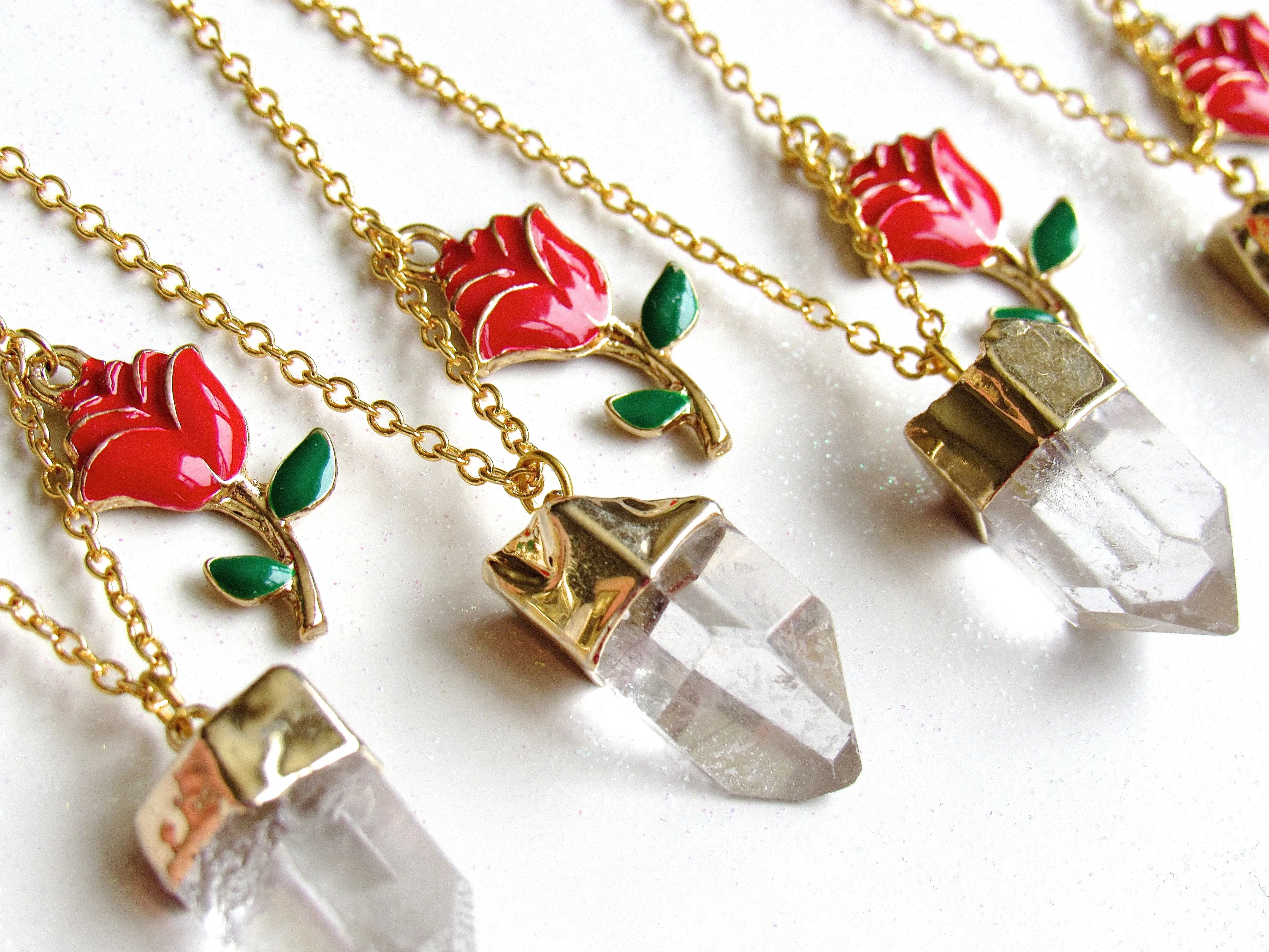 Crystallized Rose Necklaces