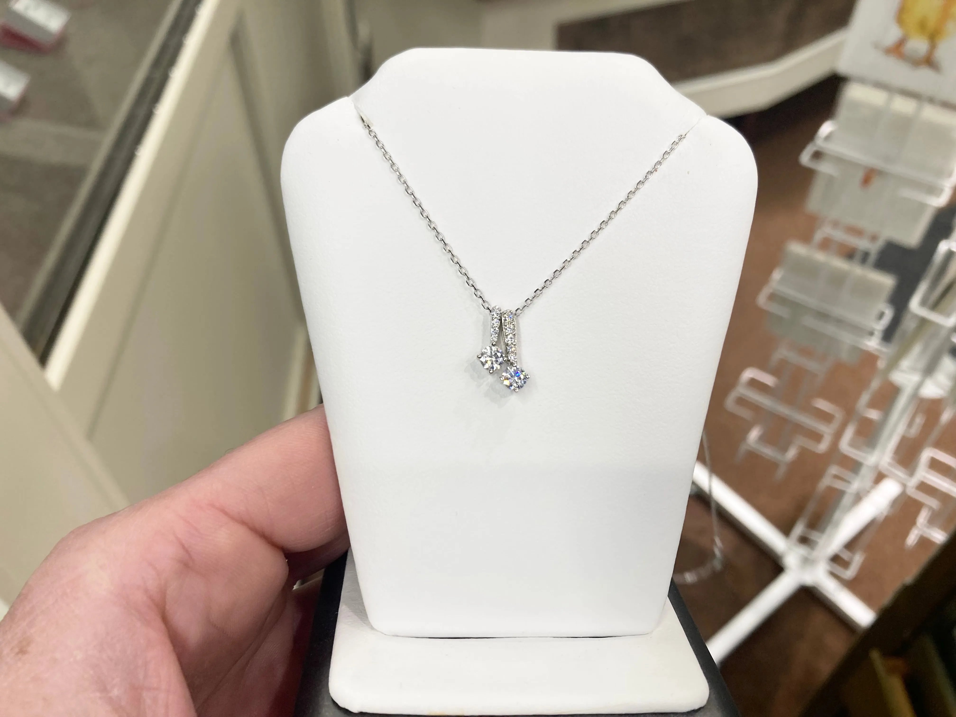 Cubic Zirconia Silver Adjustable Necklace