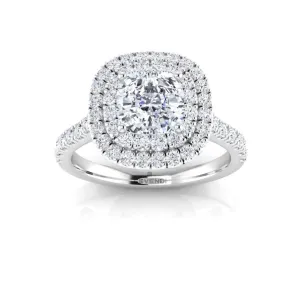 Cushion Halo Engagement Ring