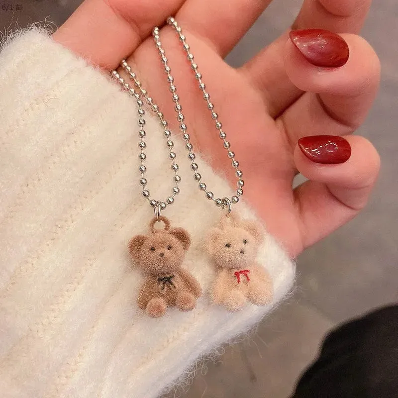 Cute Brown teddy long neck chain