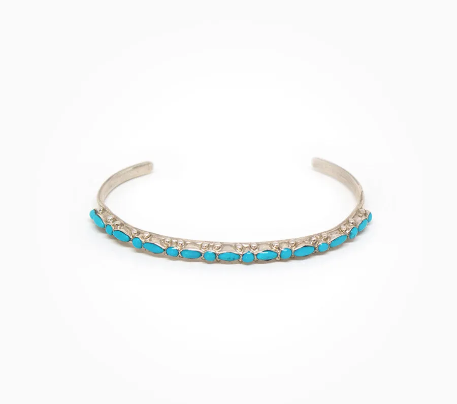 Dainty Mixed Shape Turquoise Cuff - Women’s Turquoise Jewelry