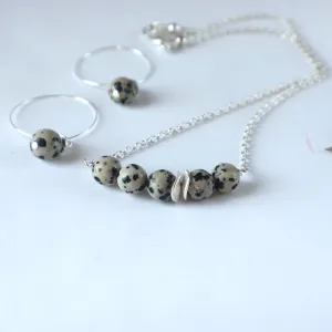 Dalmatian Jasper Silver Necklace