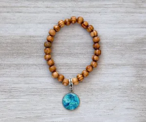 Deep Serenity Wooden Beaded Bracelet | Handmade Beach Jewelry