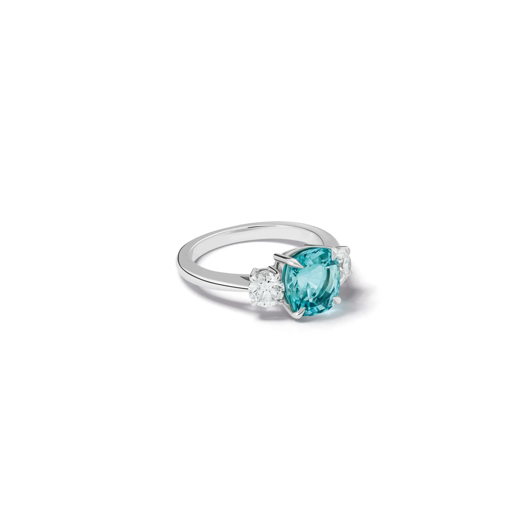 Delilah Engagement Ring 18ct White Gold - Aquamarine & Diamond