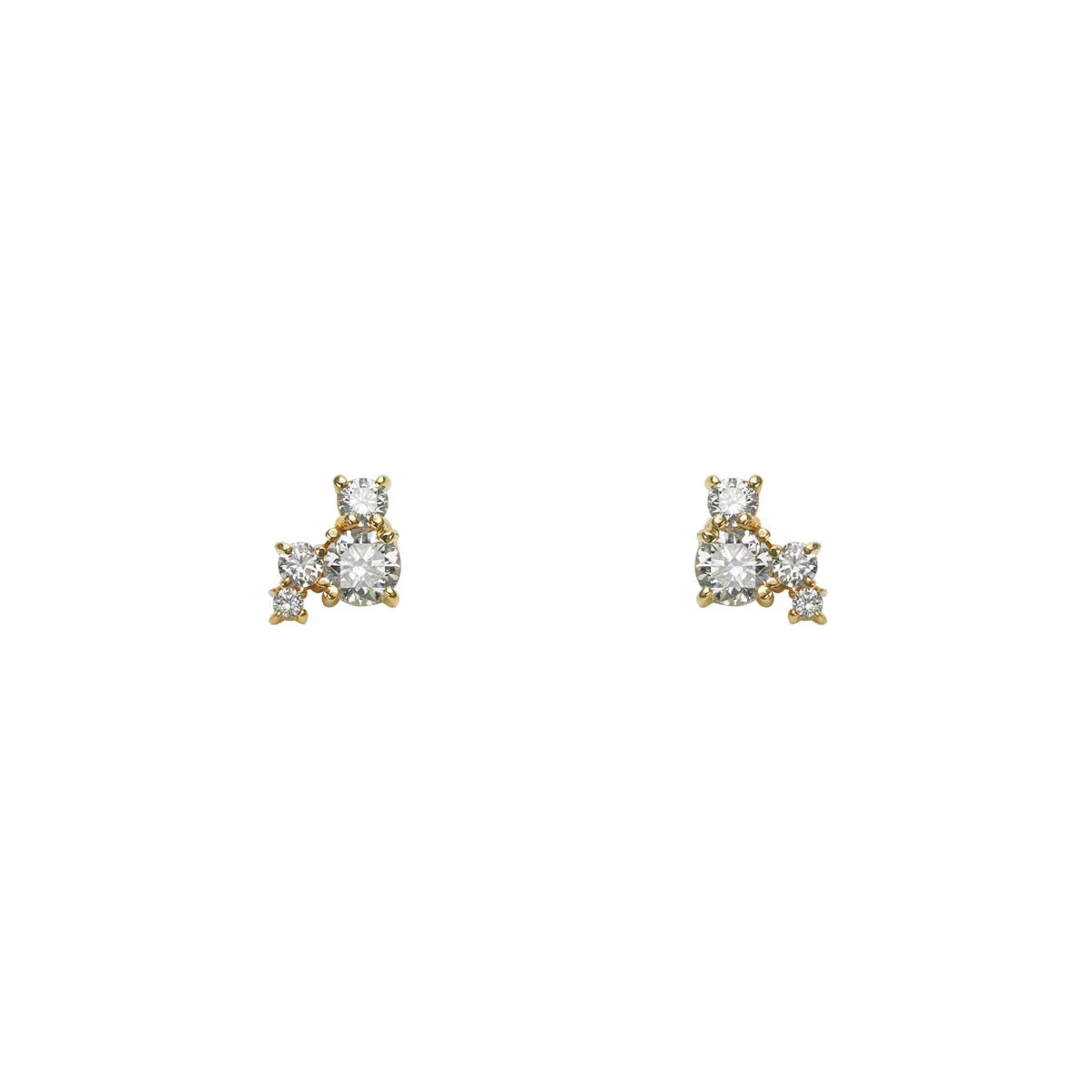 Diamond & Gold Constellation Earrings: 14K Diamond-Studded Celestial Style