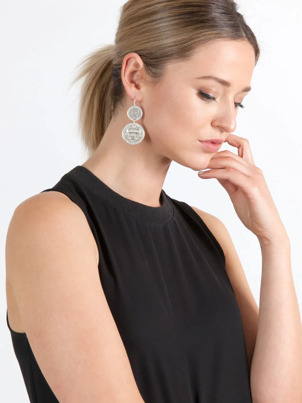 Double Coin Earrings