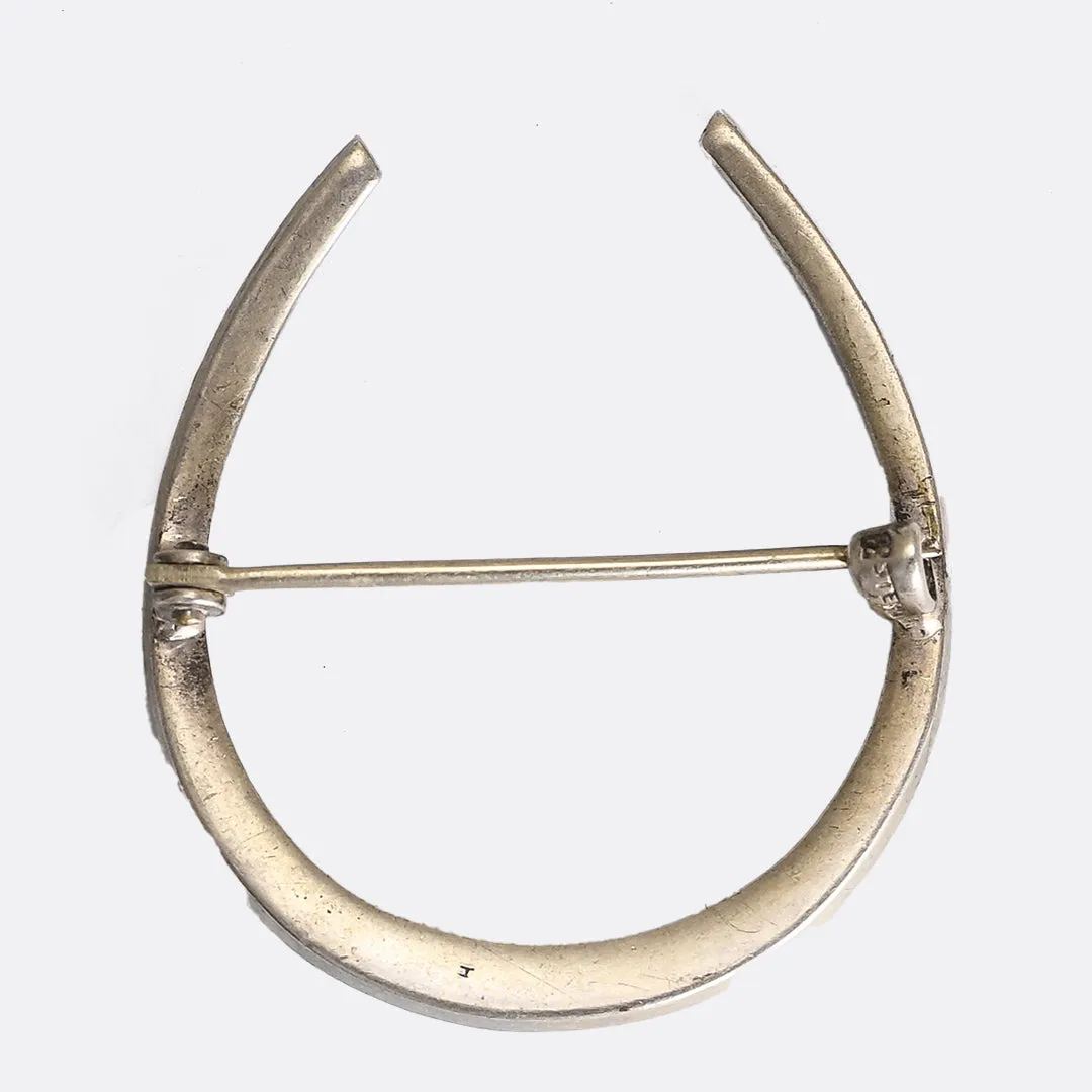 Edwardian Pearl Lucky Horseshoe Brooch