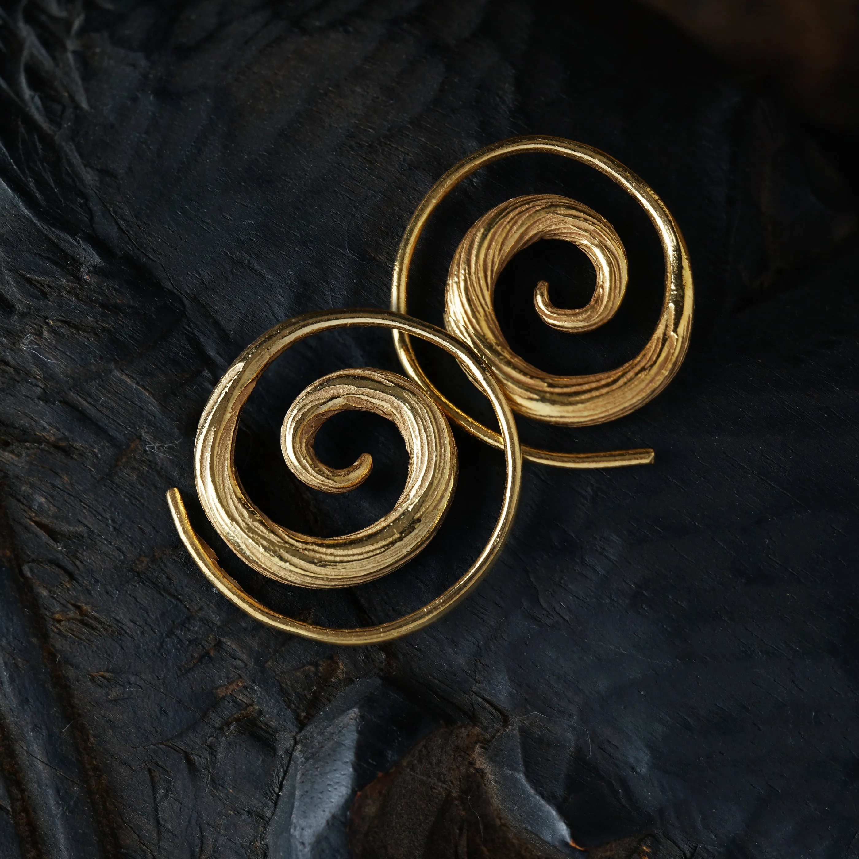 El Nino Gold Spiral Earrings