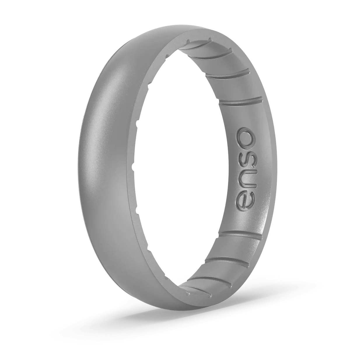 Elements Classic Thin Silicone Ring - Silver