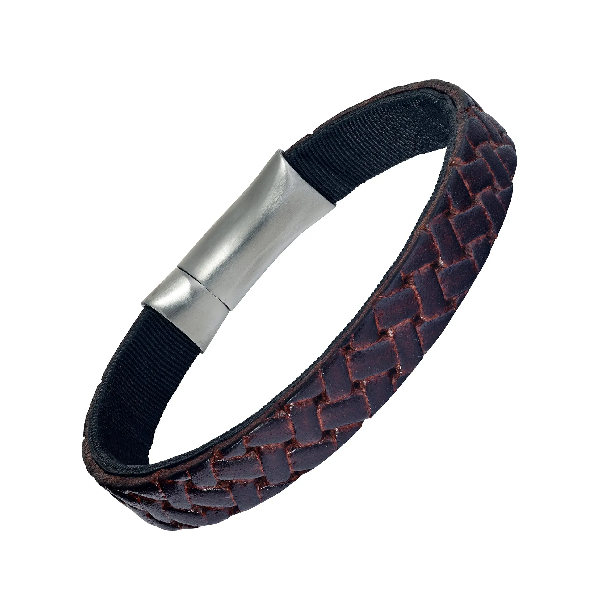 Embossed Braid Leather Bracelet