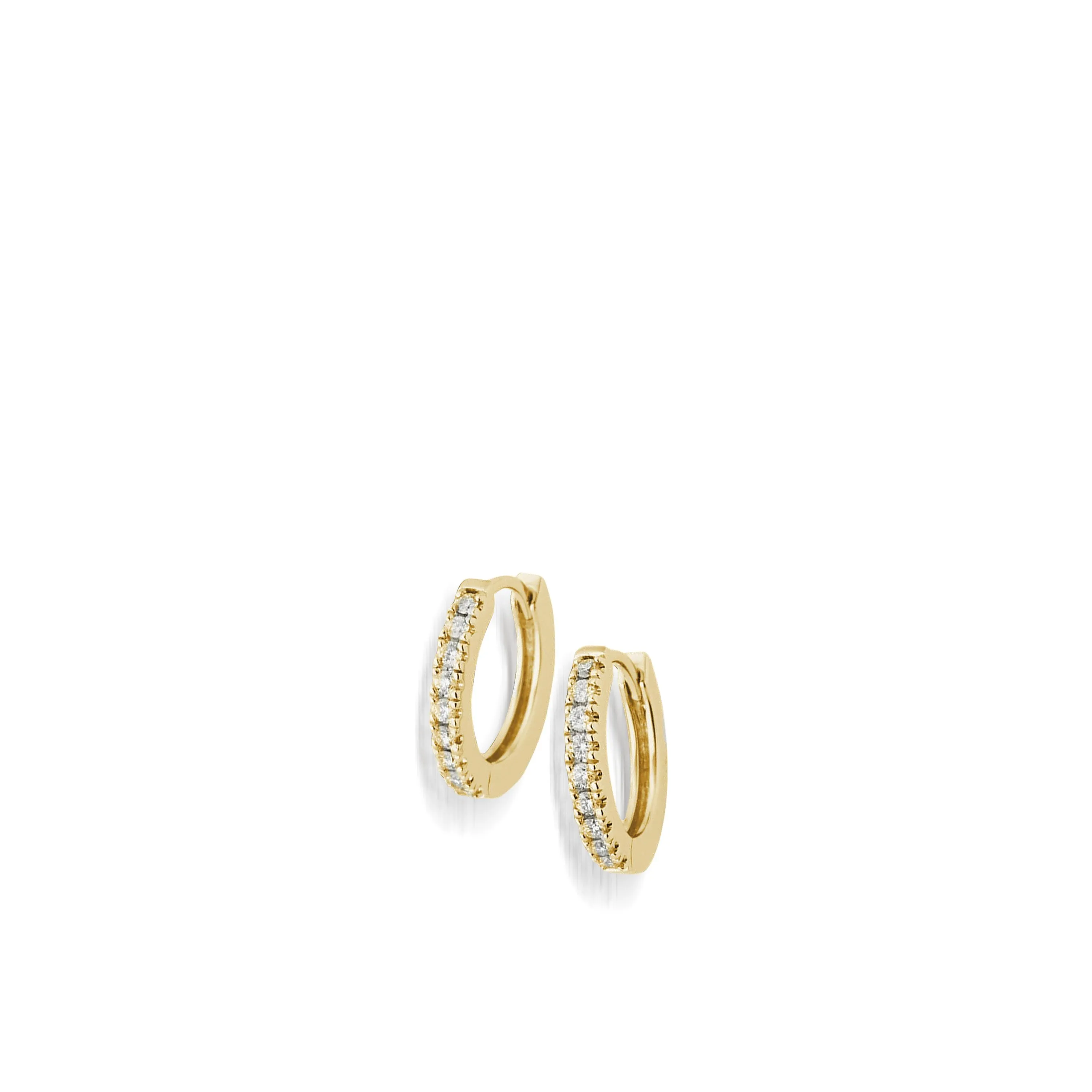 Essence Single Hoop Earrings with Pave Diamonds