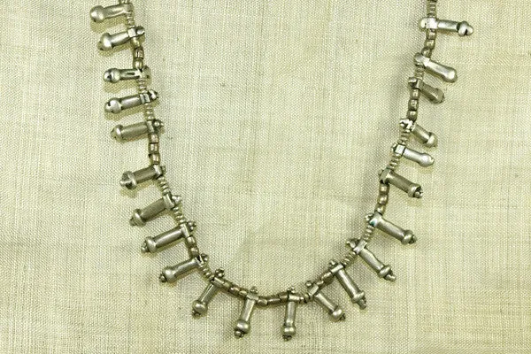 Ethiopian Silver Heishi Necklace with Penis Pendants