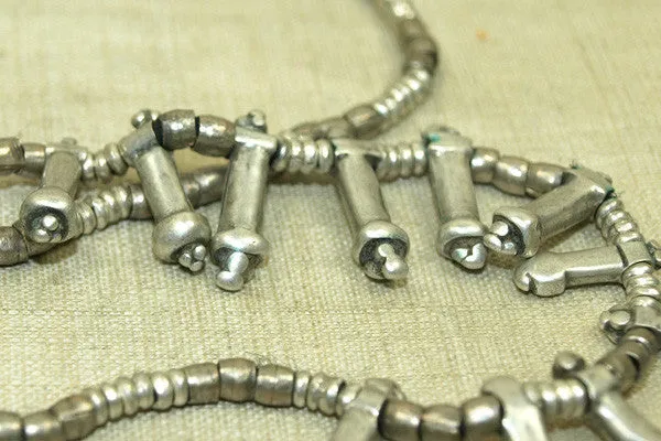 Ethiopian Silver Heishi Necklace with Penis Pendants