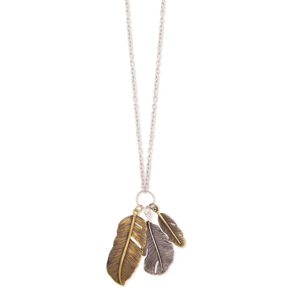 Feather Pendant Long Necklace