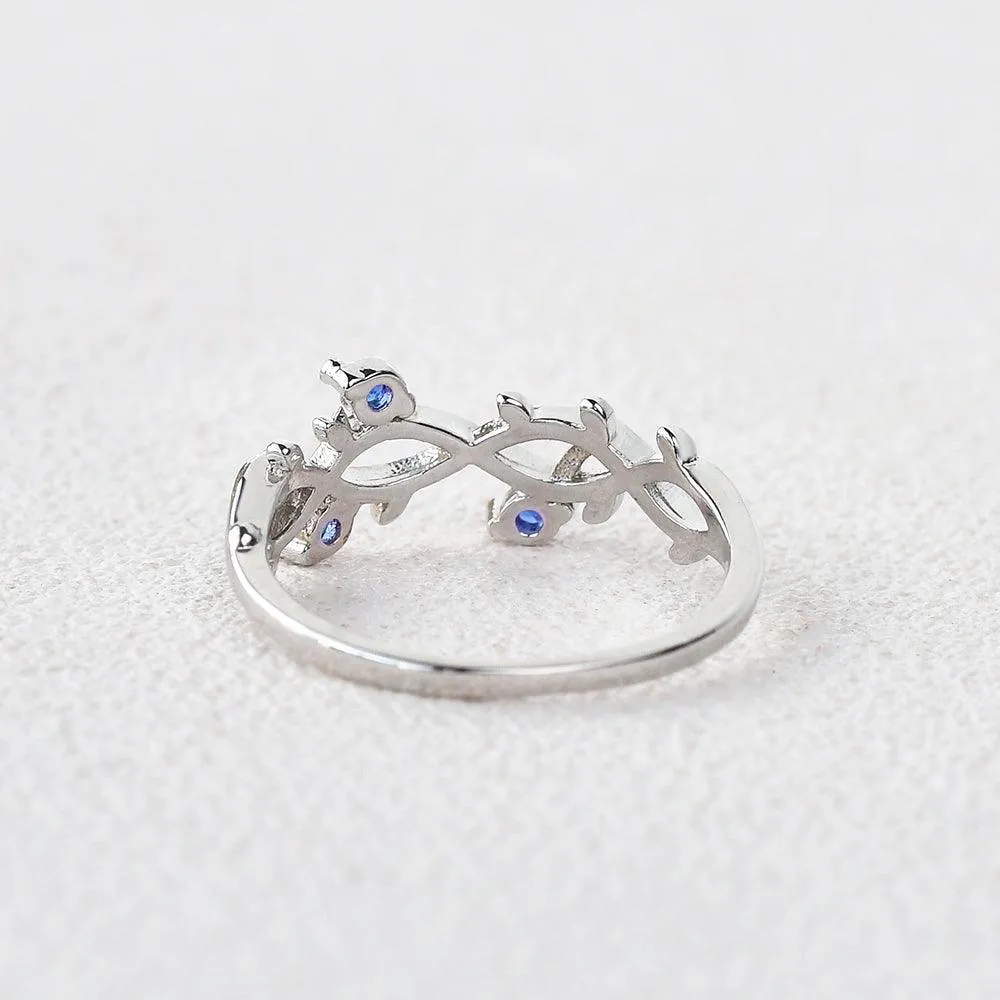 Felicegals Natural Sapphire Floral Inspired Ring