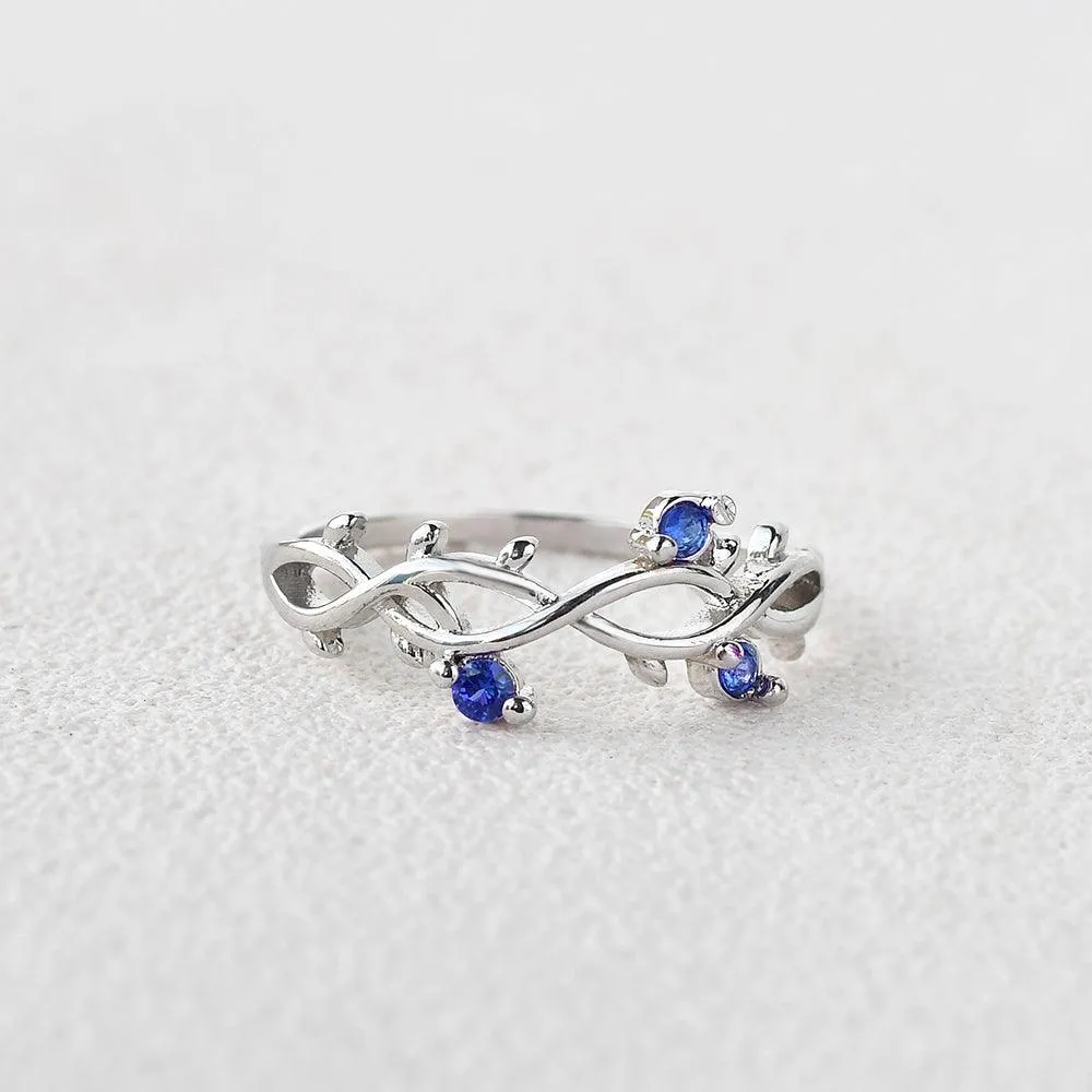 Felicegals Natural Sapphire Floral Inspired Ring