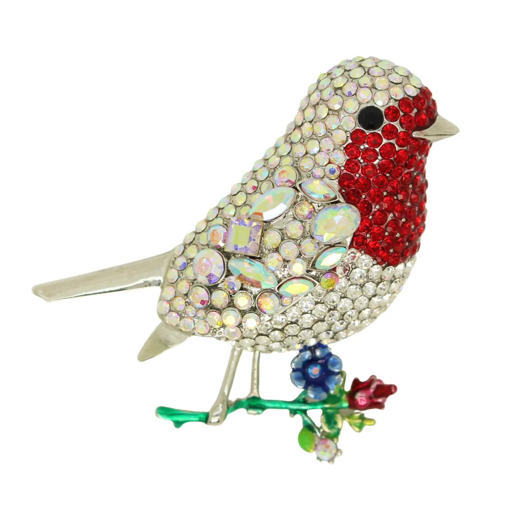 Festive Robin Brooch