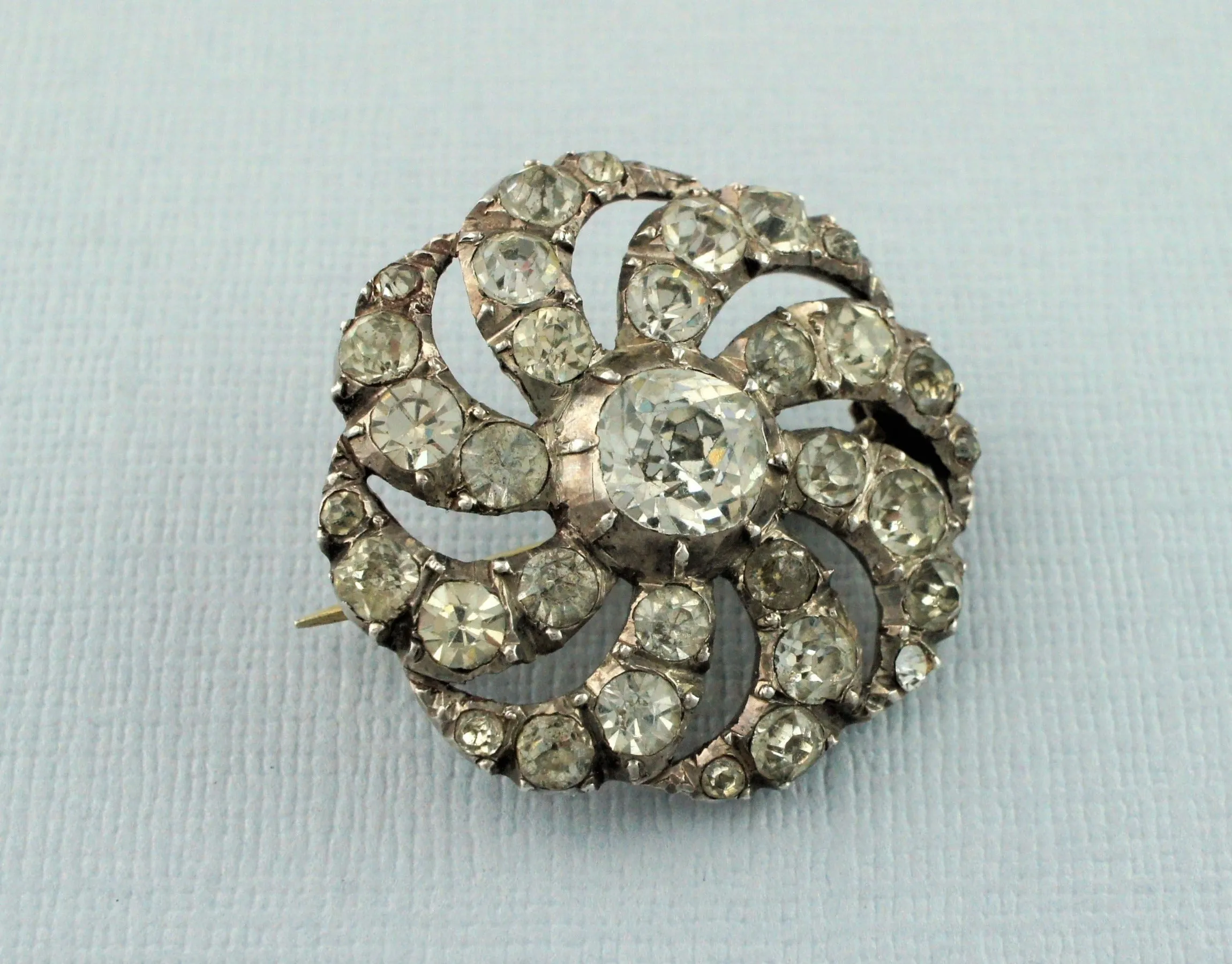 Fine Antique Edwardian Silver Paste Brooch - Pin / Austro - Hungarian