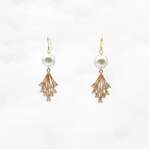 Firework Zircon and Pearl Earrings