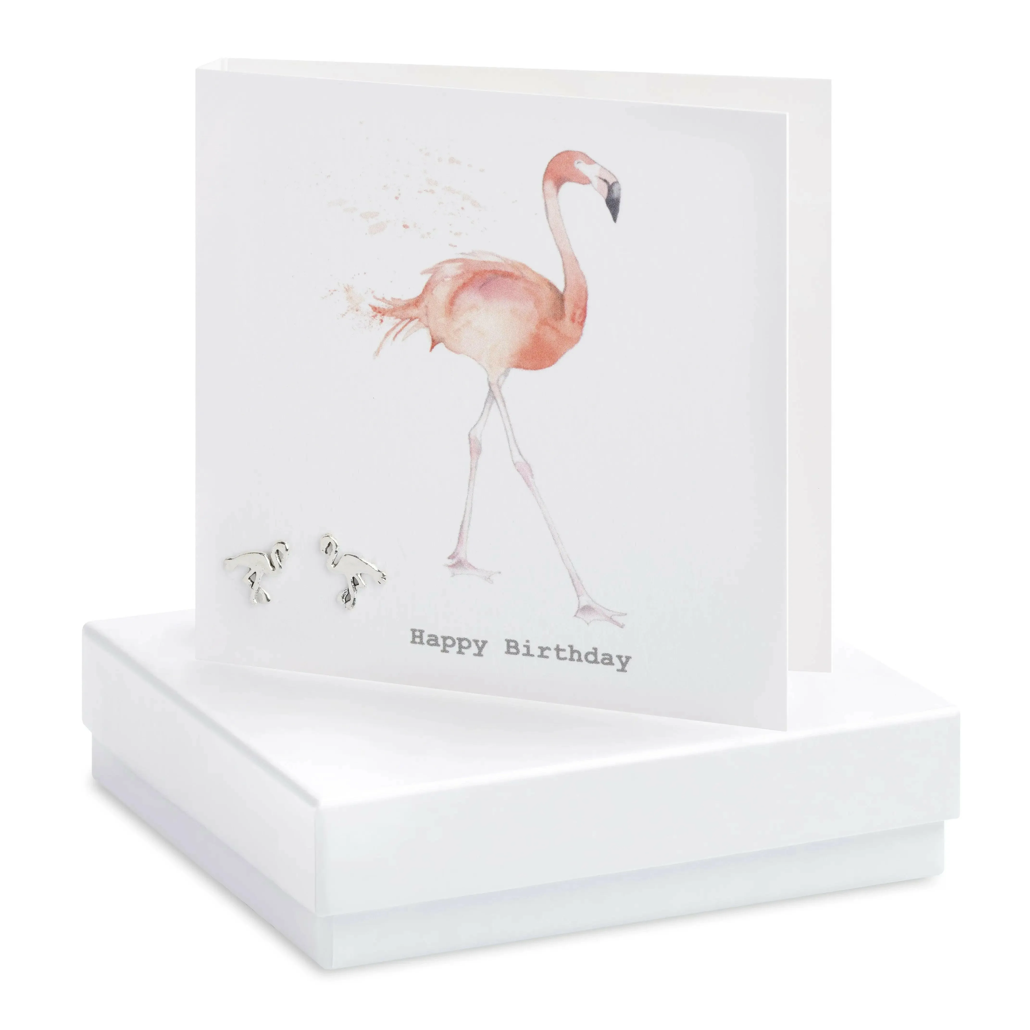 Flamingo Sterling Silver Stud Earrings in a Stylish Boxed Card - Perfect Gift for Her