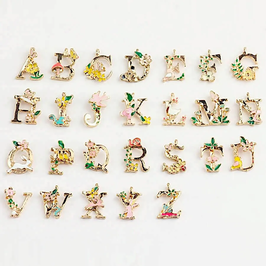 Floral Alphabet Initial Necklace