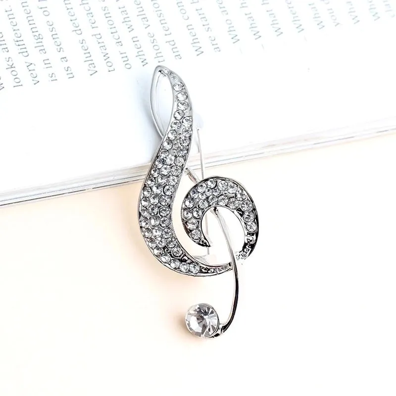 Formal Romantic Notes Alloy Inlay Rhinestones Unisex Brooches