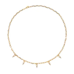 Gold & Crystal Droplet Chain Necklace